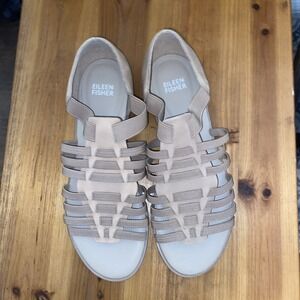 Eileen Fisher Shoes Womens Size 7  Beige Leather Cage Slip On